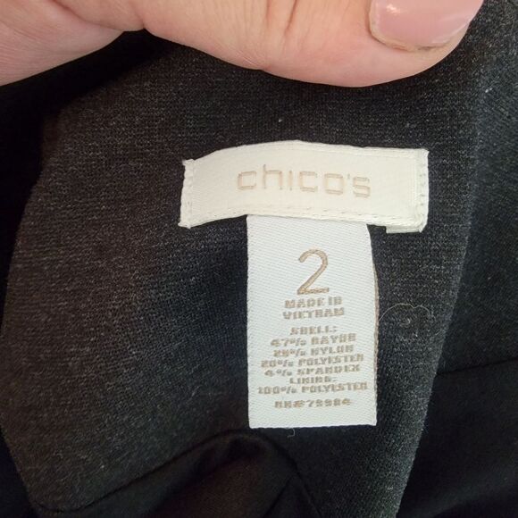 Chico's charcoal ponte knit jacket 2 (large) - Picture 8 of 8